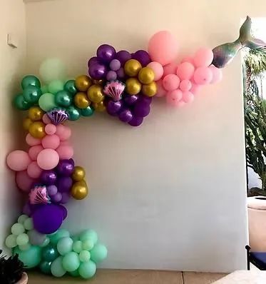 Pastel organic balloon garland by AZ Party Mart