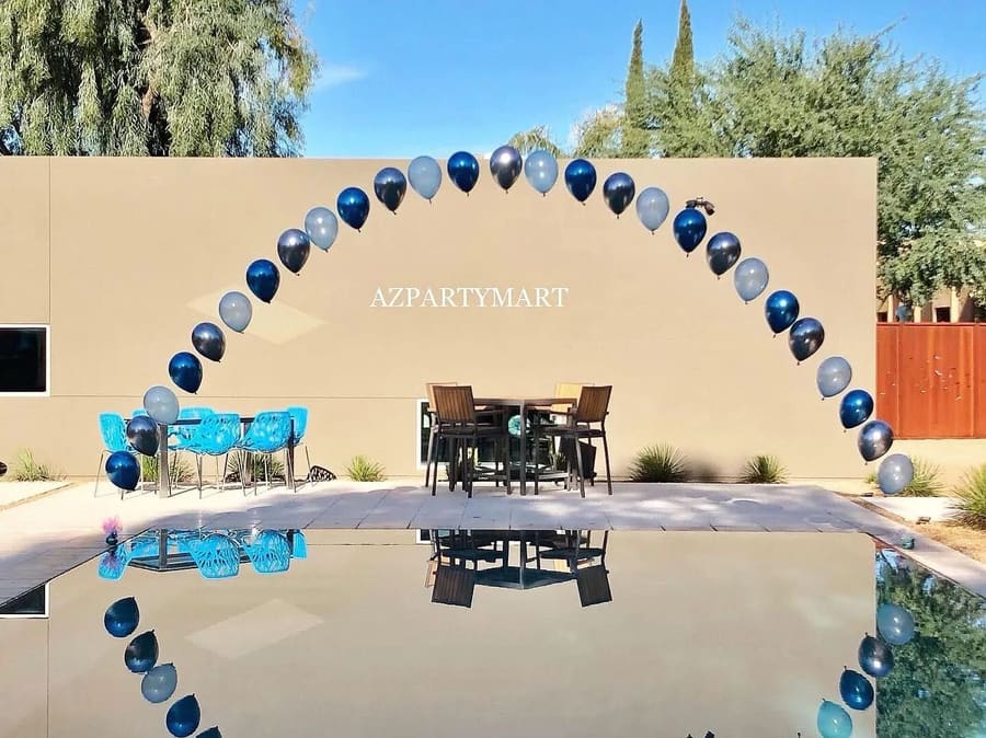String-of-pearls balloon arch by AZ Party Mart