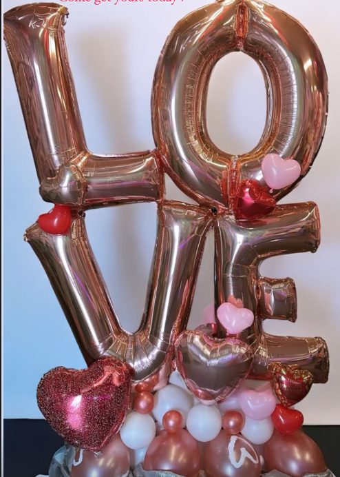 LOVE balloon floor feature by AZ Party Mart