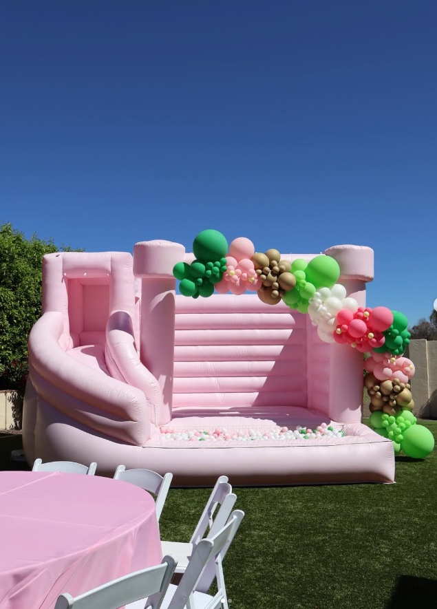 Organic balloon garland installation by AZ Party Mart