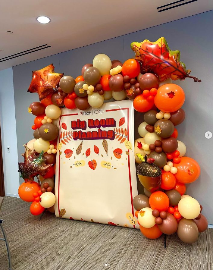 Autumn organic balloon garland by AZ Party Mart