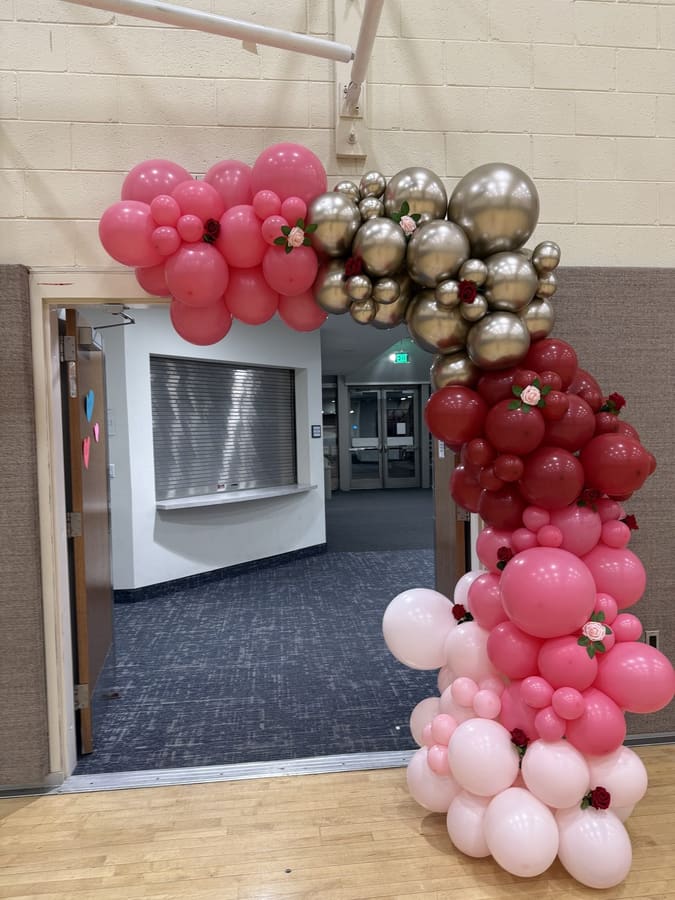 Valentine's organic balloon garland by AZ Party Mart